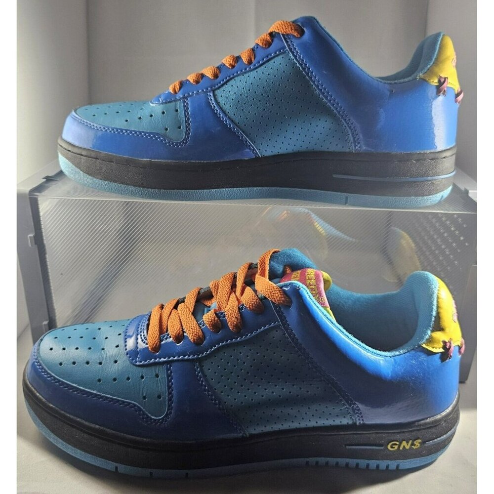 Greedy Genius Men's  Sneakers Blue/Black/Yellow/Pink / Orange  Size 9